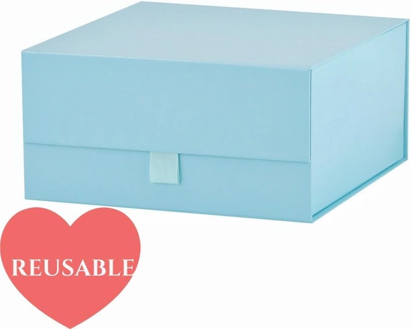 PLINJOY Blue Gift Box 8x8x4 Inches Small Gift Boxes for Presents with Magnetic Closure Lid Luxury Collapsible Gift Box Bridesmaid, Wedding, Birthday Boxs for Gift Packaging - Image 2